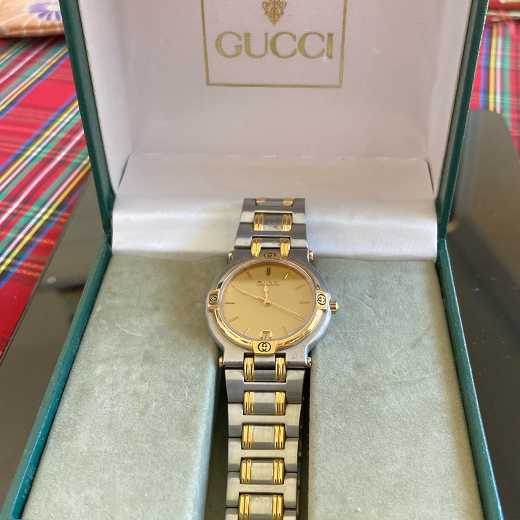 Gucci Gold And Silver 9000m Watch